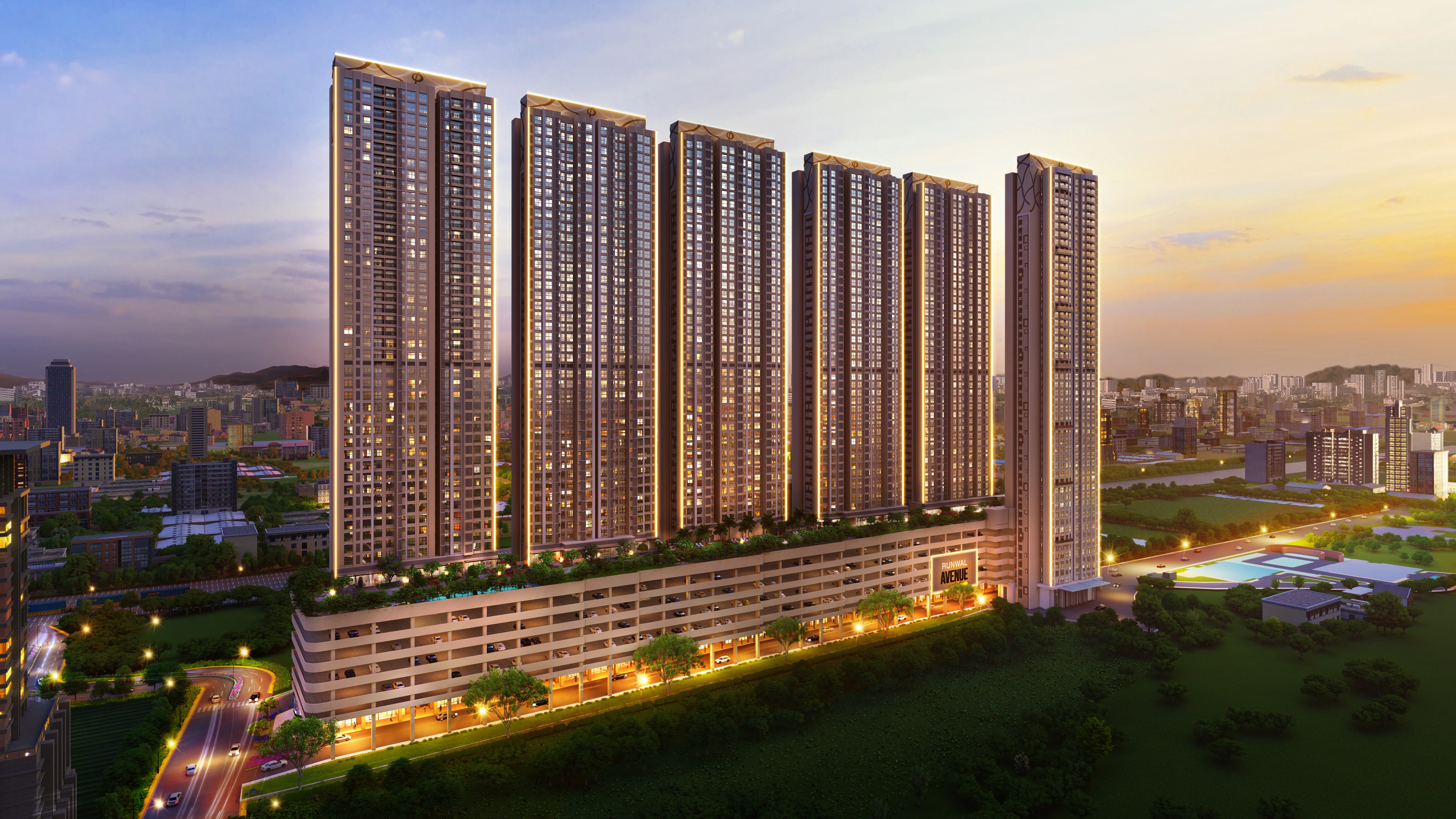 Runwal Avenue Wing J Side Elevation View